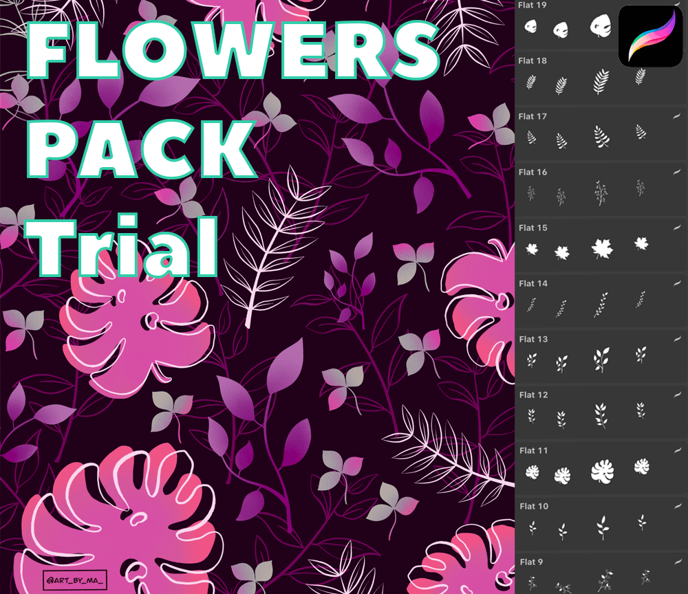 Flowers Brush Pack for Procreate - Free Brushes for Procreate