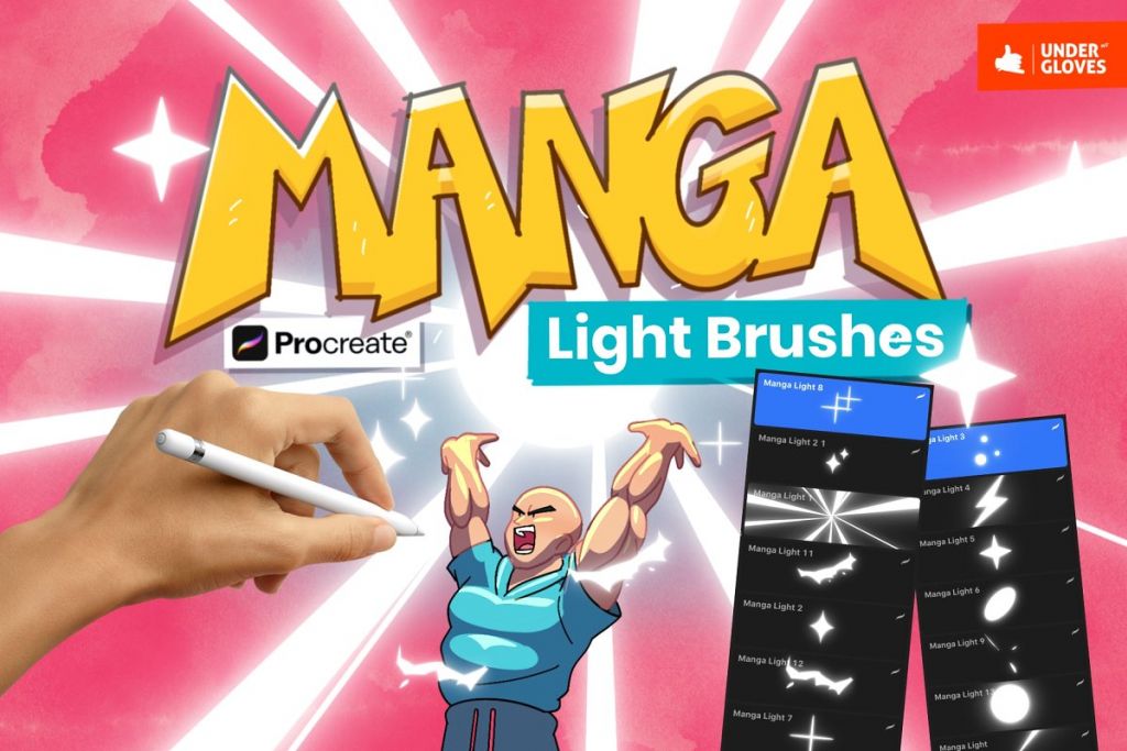 [Paid] MANGA light brush set for procreate - Free Brushes for Procreate