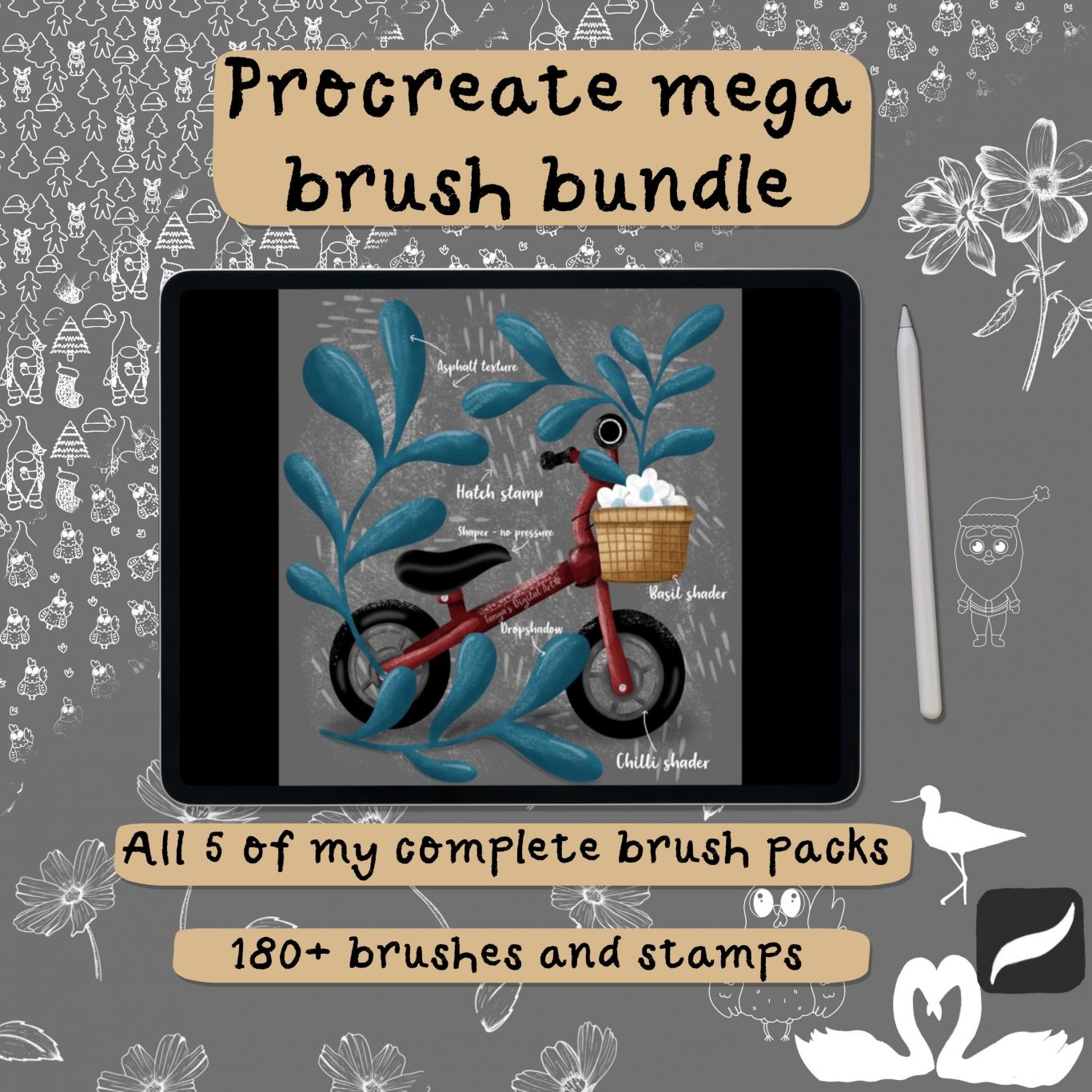 Mega bundle brushes for Procreate - brushes and stamps - Free Brushes ...