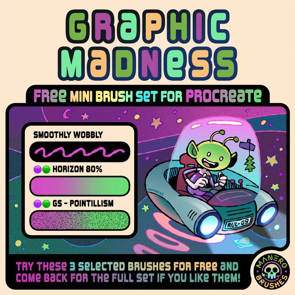 Graphic Madness FREE Mini Brush Set for Procreate - Free Brushes for ...