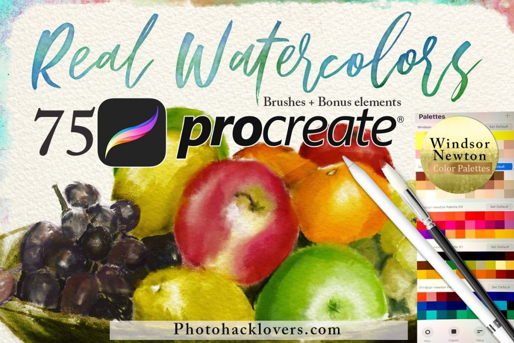 [Paid] 75 Procreate Watercolor Brush Bundle - Free Brushes for Procreate