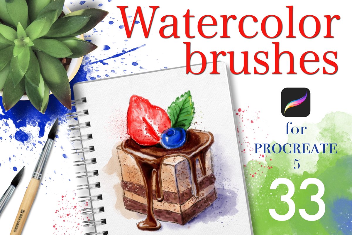 [Paid] Watercolor brushes for Procreate - Free Brushes for Procreate