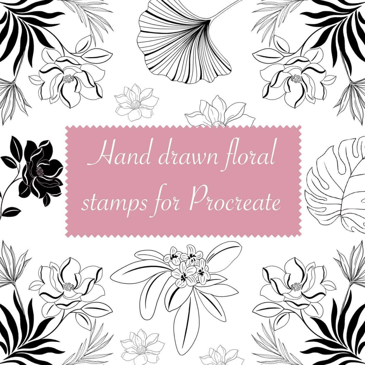 FREE Floral Stamp Brush Set - Free Brushes for Procreate