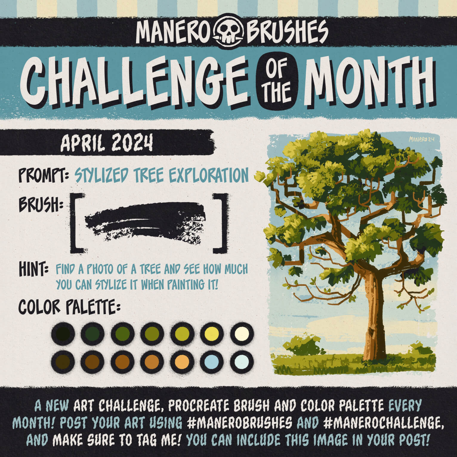 Challenge of the Month Procreate Brush - Free Brushes for Procreate